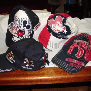 4 DISNEYLAND BASEBALL CAPS
